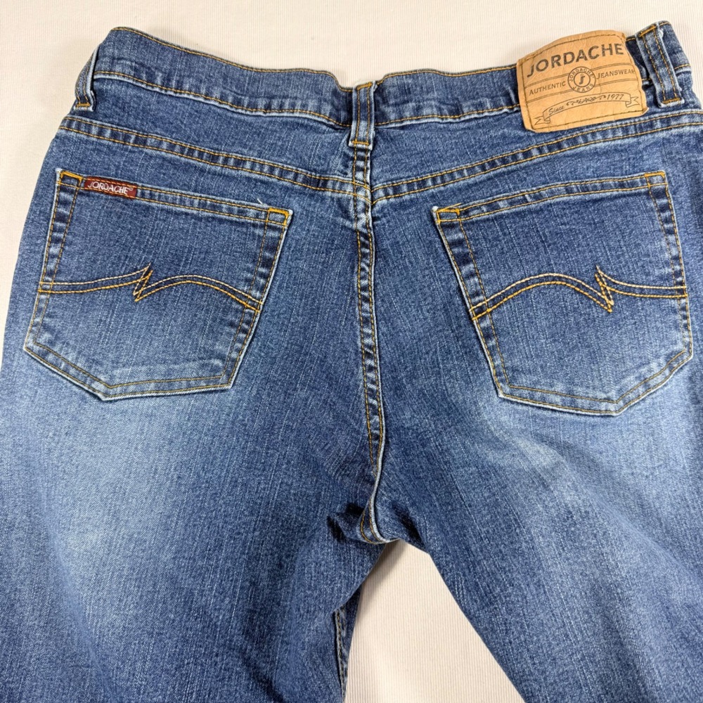 Jordache Low Rise Stretch Jeans 13/14 Petite Blue Medium Wash Bootcut Y2K Denim - Picture 11 of 15